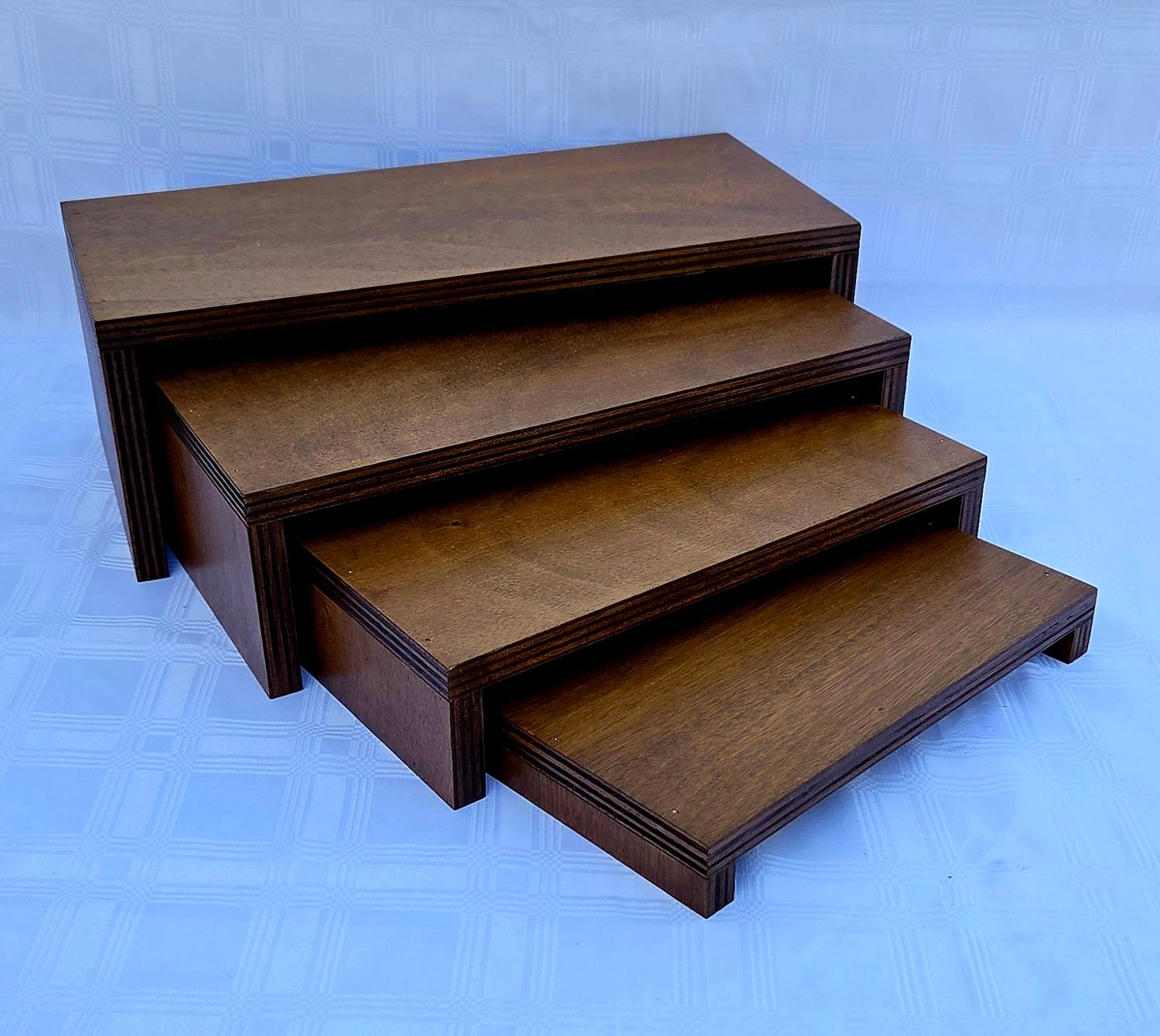 4 Piece Dark Stained Buffet Riser Set Details in Description
