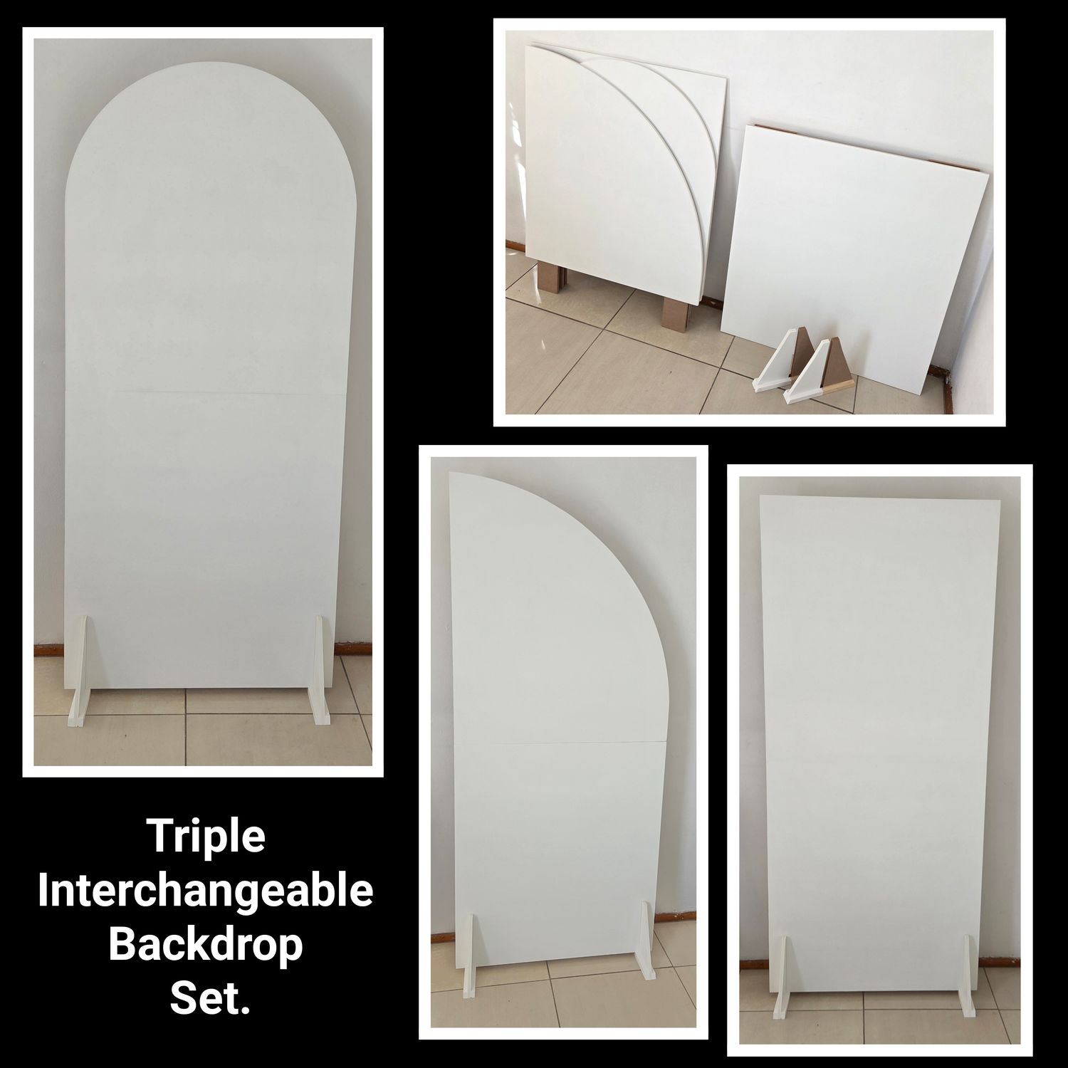 Triple Interchangeable Backdrop Set Details in Description