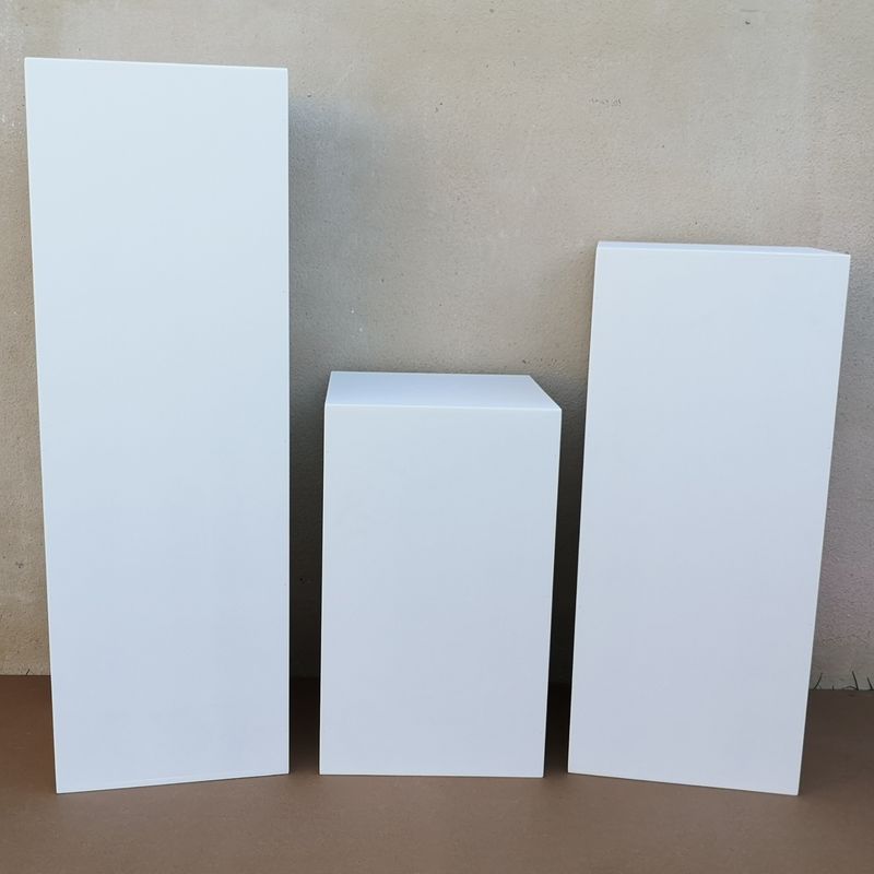 3 Piece White Wooden Plinth Set
