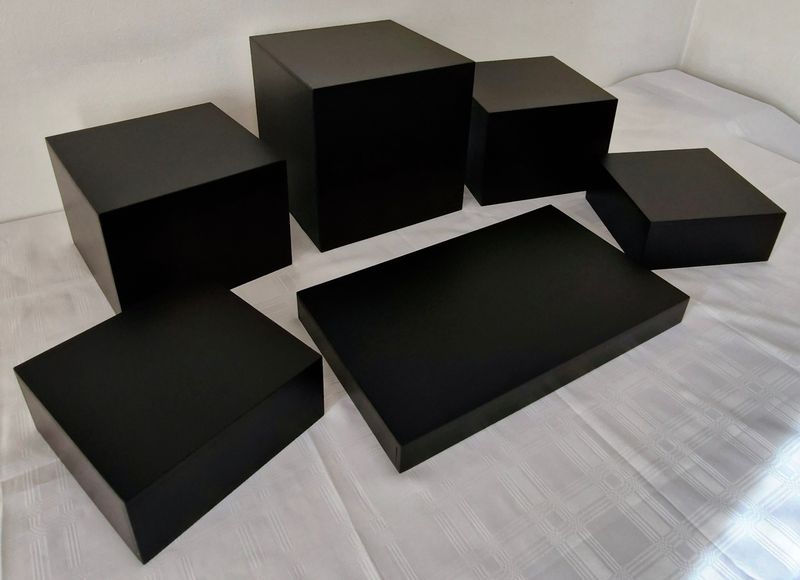 6 Piece Black Table Riser Set Details in Description 6 Piece Black Table Riser Set Details in Description