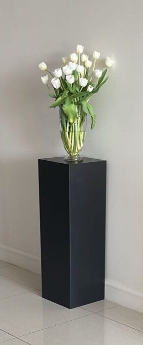 Black Wooden Display Plinth Details in Description