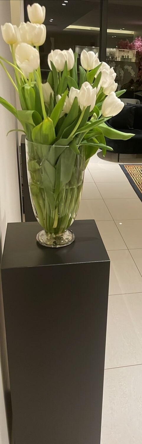 Black Wooden Display Plinth Details in Description
