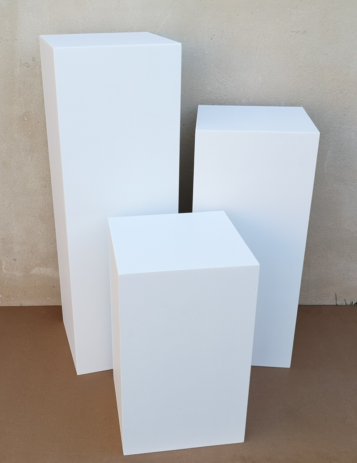 3 Piece Wooden Plinth Set. Various Colours.