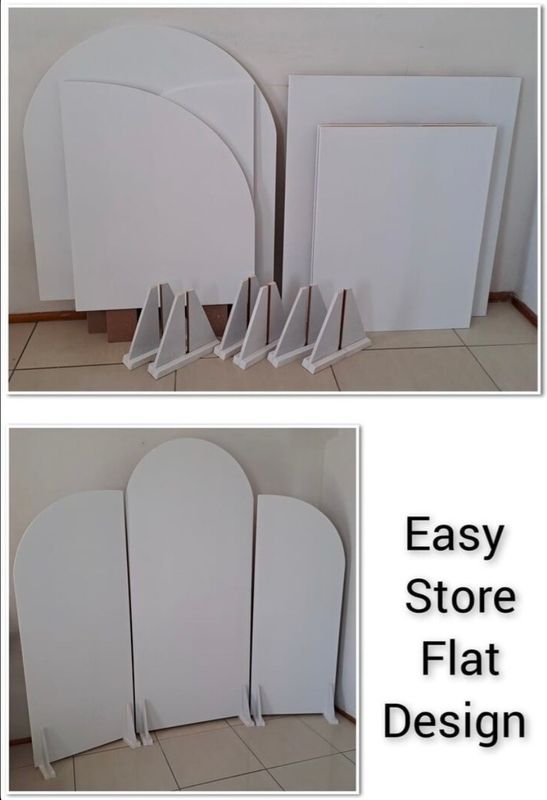 3 Piece Easy Store Wooden Arch Backdrop Set Various Colours