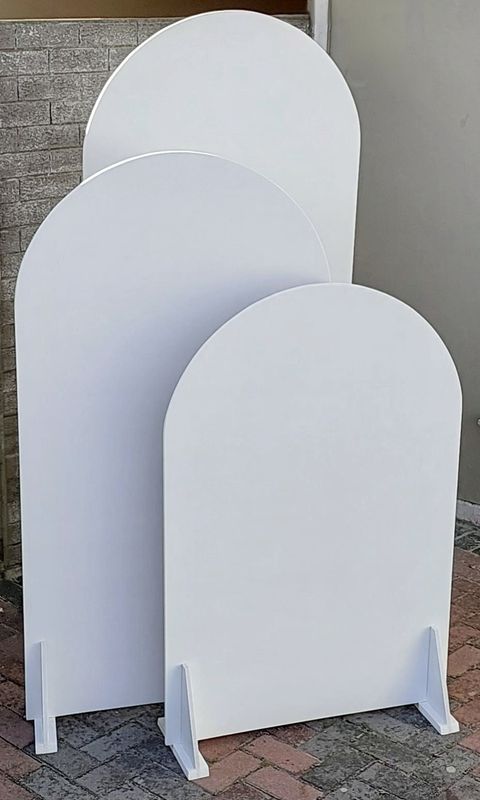 3 Piece White Wooden Backdrop Set  Various Colours. Details in Description