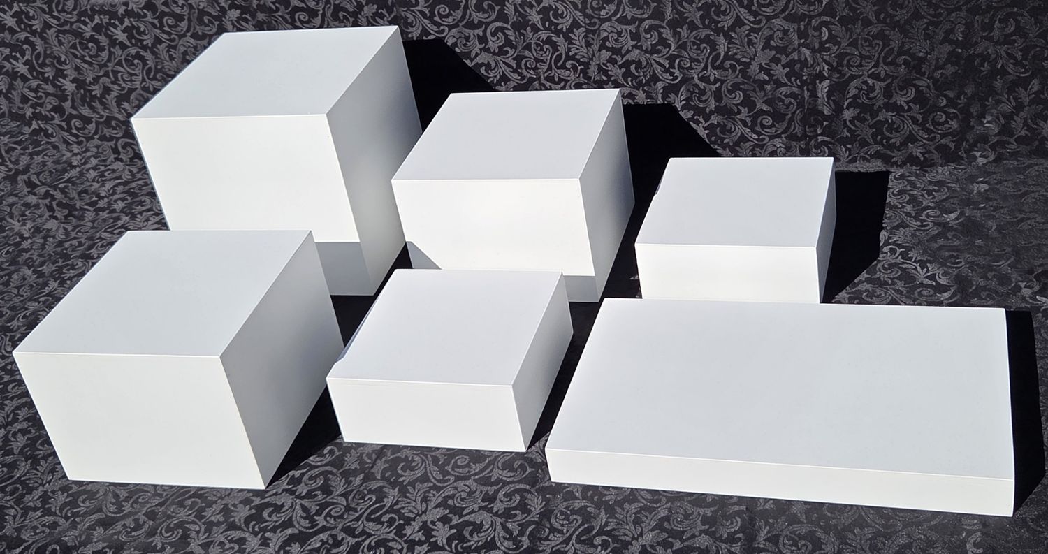 6 Piece White Table Riser Set Details in Description