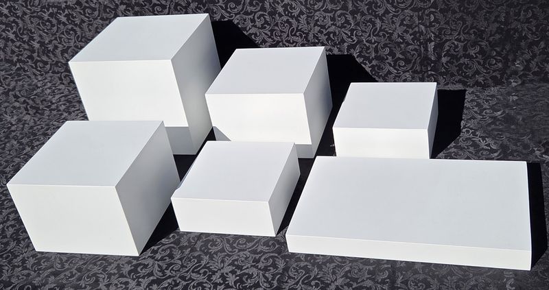 6 Piece White Table Riser Set Details in Description