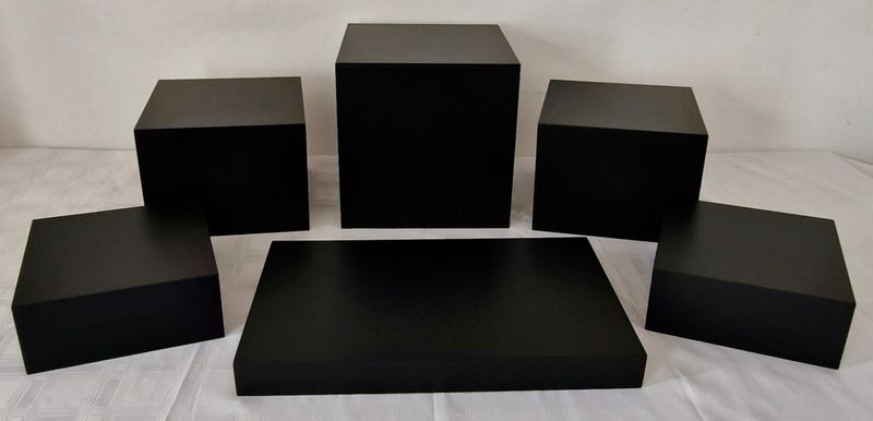 6 Piece Black Table Riser Set Details in Description