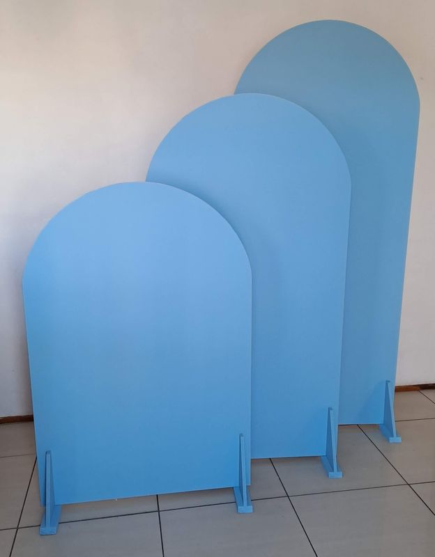 3 Piece Blue Wooden Backdrop Set  Various Colours. Details in Description