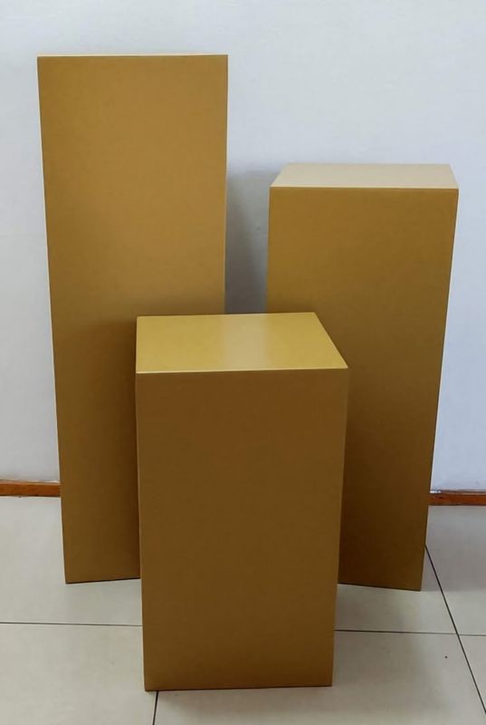 3 Piece Wooden Mid Gold Plinth Set. Details in Description.