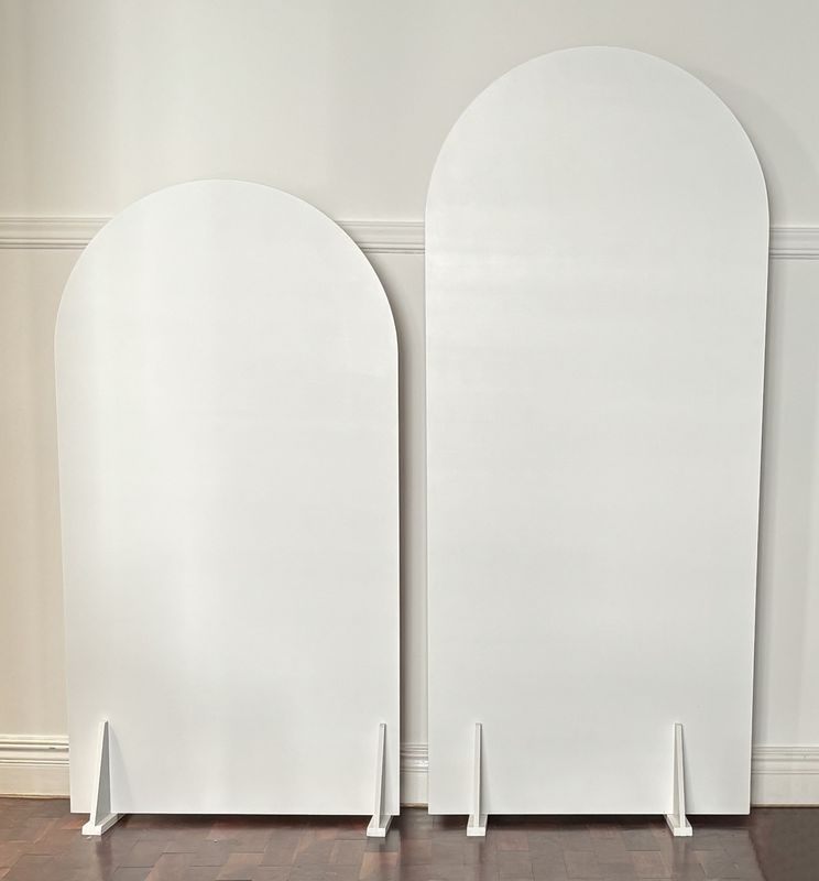 2 Piece White Arch Wooden Backdrop Set  Various Colours. Details in Description
