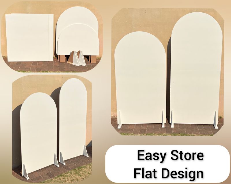 2 Piece White Easy Store Arch Backdrop Set