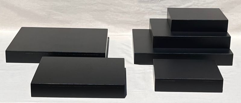 6 Piece Low Black Table Riser Set Details in Description