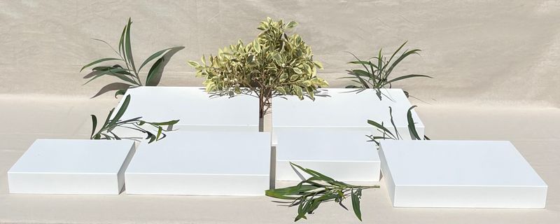 6 Piece Low White Table Riser Set Details in Description