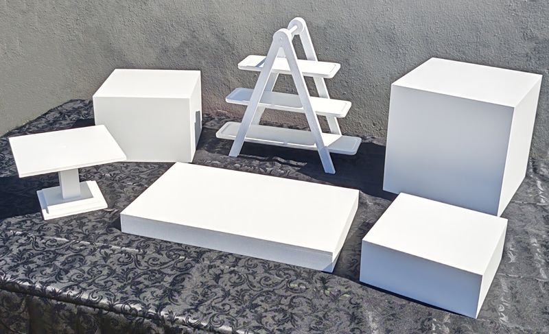 Custom Mixed 6 Piece Table Riser Set.  Details in Description