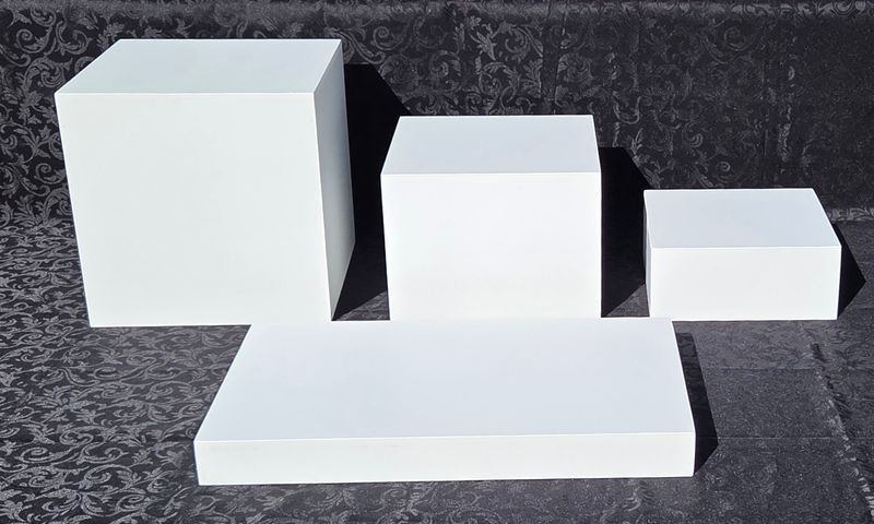 4 Piece White Table Riser Set  Details in Description