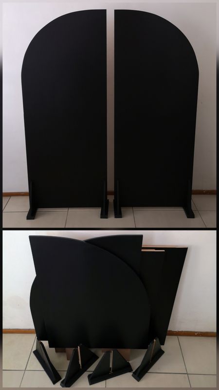 2 Piece Easy Store Wooden Arch Backdrop Set. Various Colours