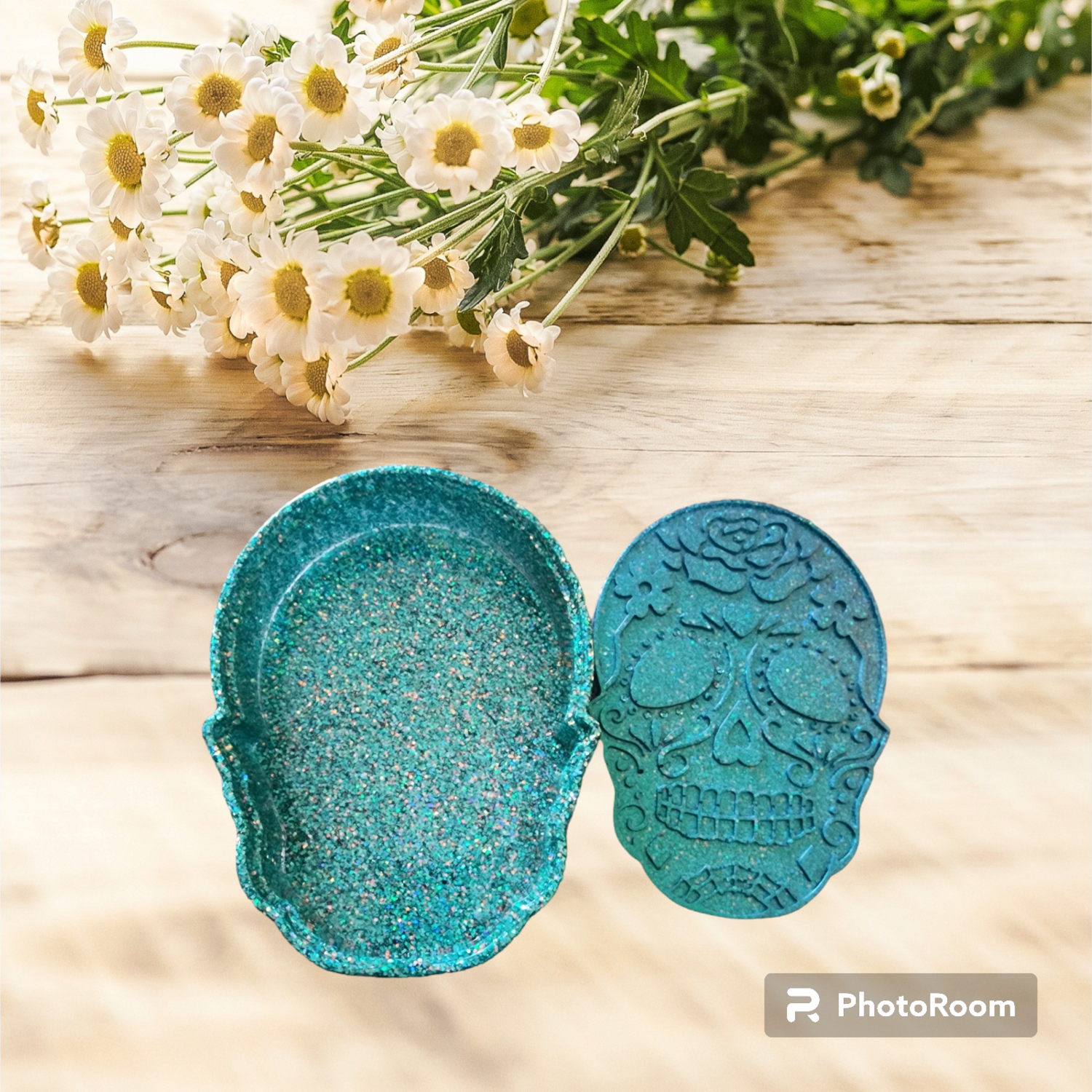 Green Skull Glliter Jewlery Box