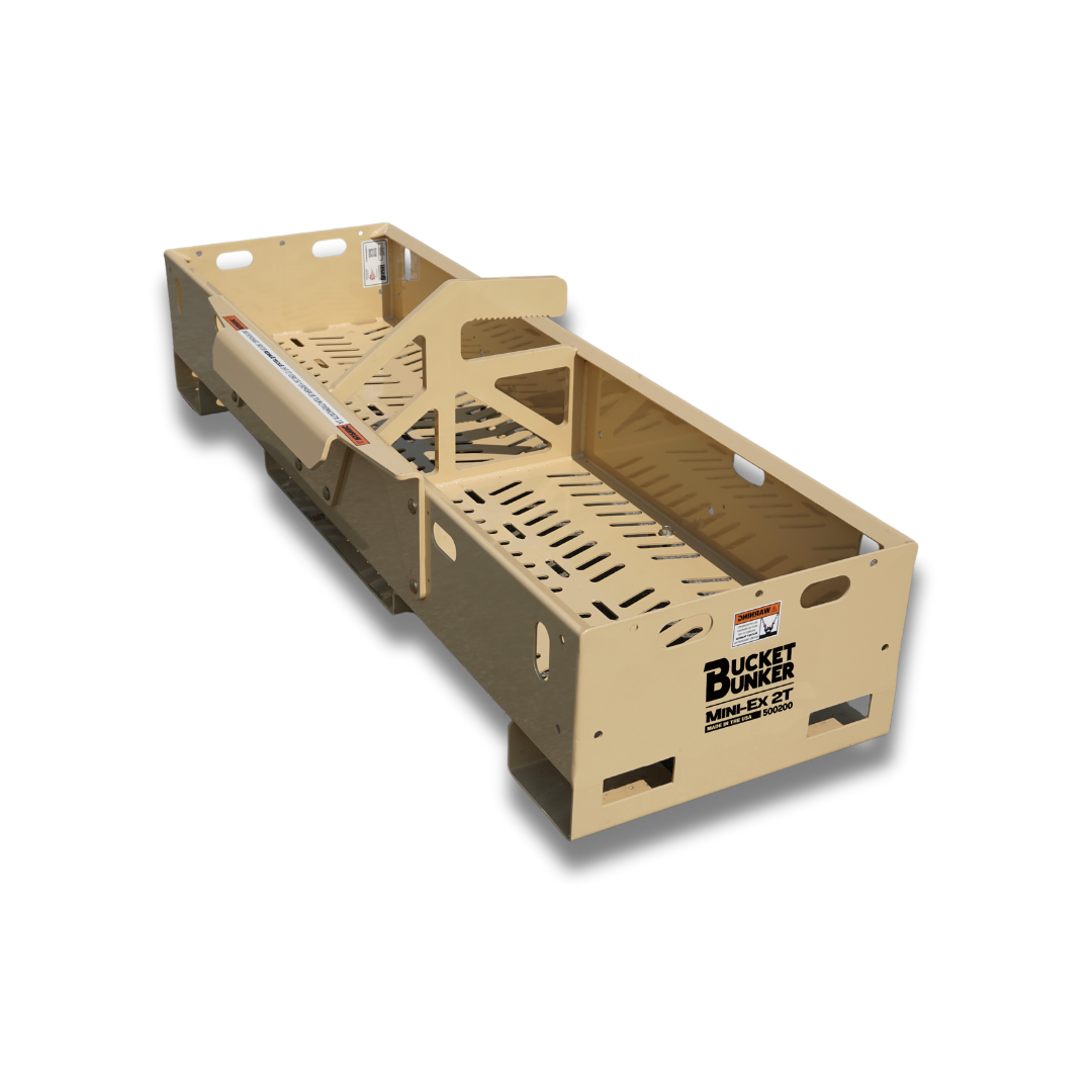 Stackable Mini X Bucket Rack Mini-EX 2T Attachment Rack by Bucket Bunker™