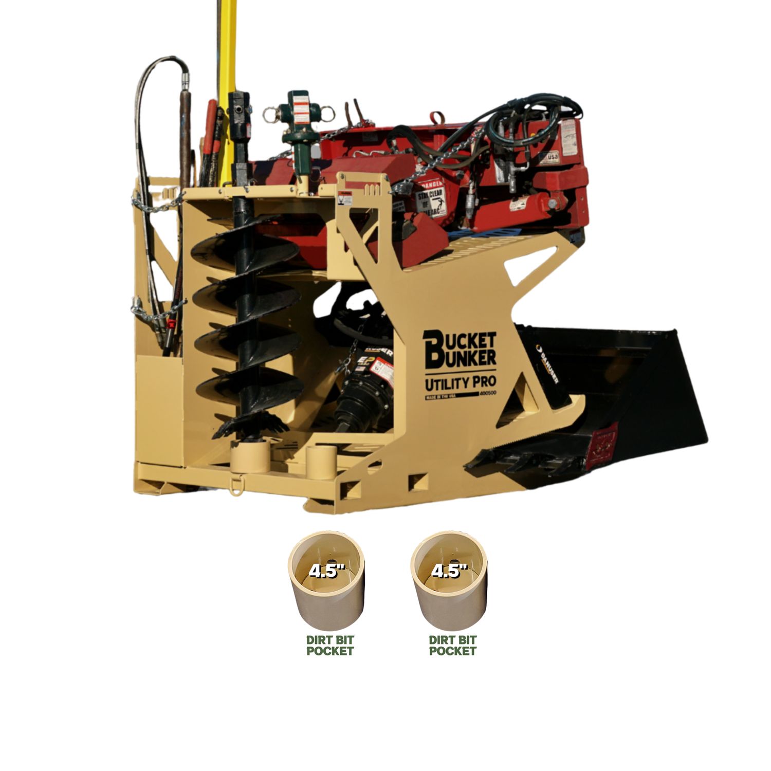 Utility PRO, Interchangeable Auger Bit Pocket Options: Dirt Bit x2