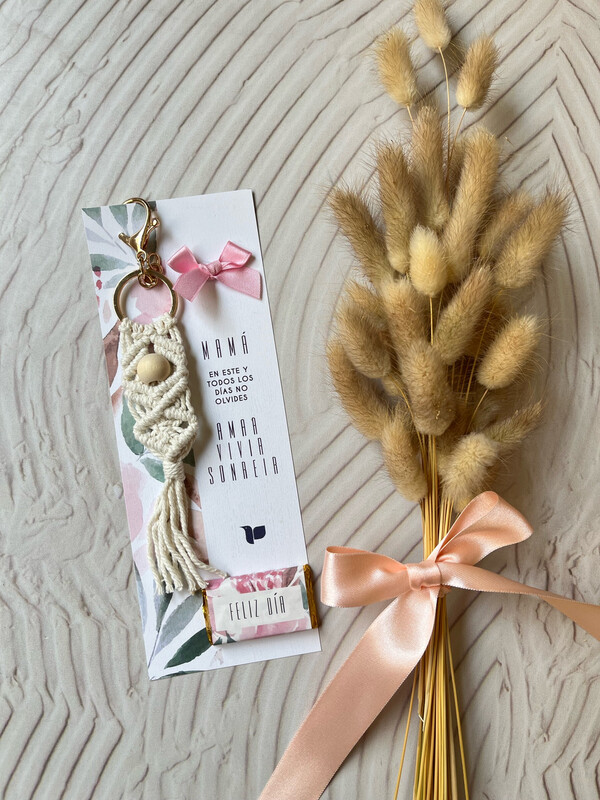Llavero de macramé &amp; mini chocolate