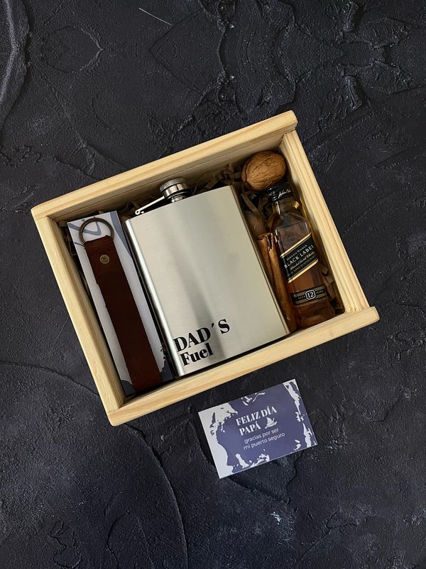 Mini whisky, caminera &amp; llavero de cuero