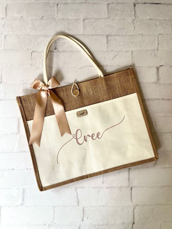Bolso de yute con lienzo