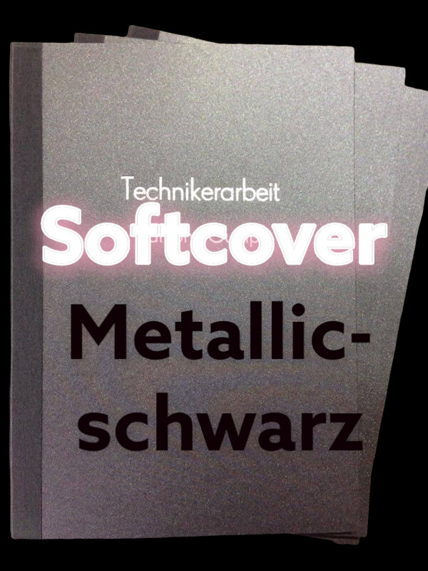 Softcover mit Deckblatt  metallic und 2 zeiliger Titelprägung