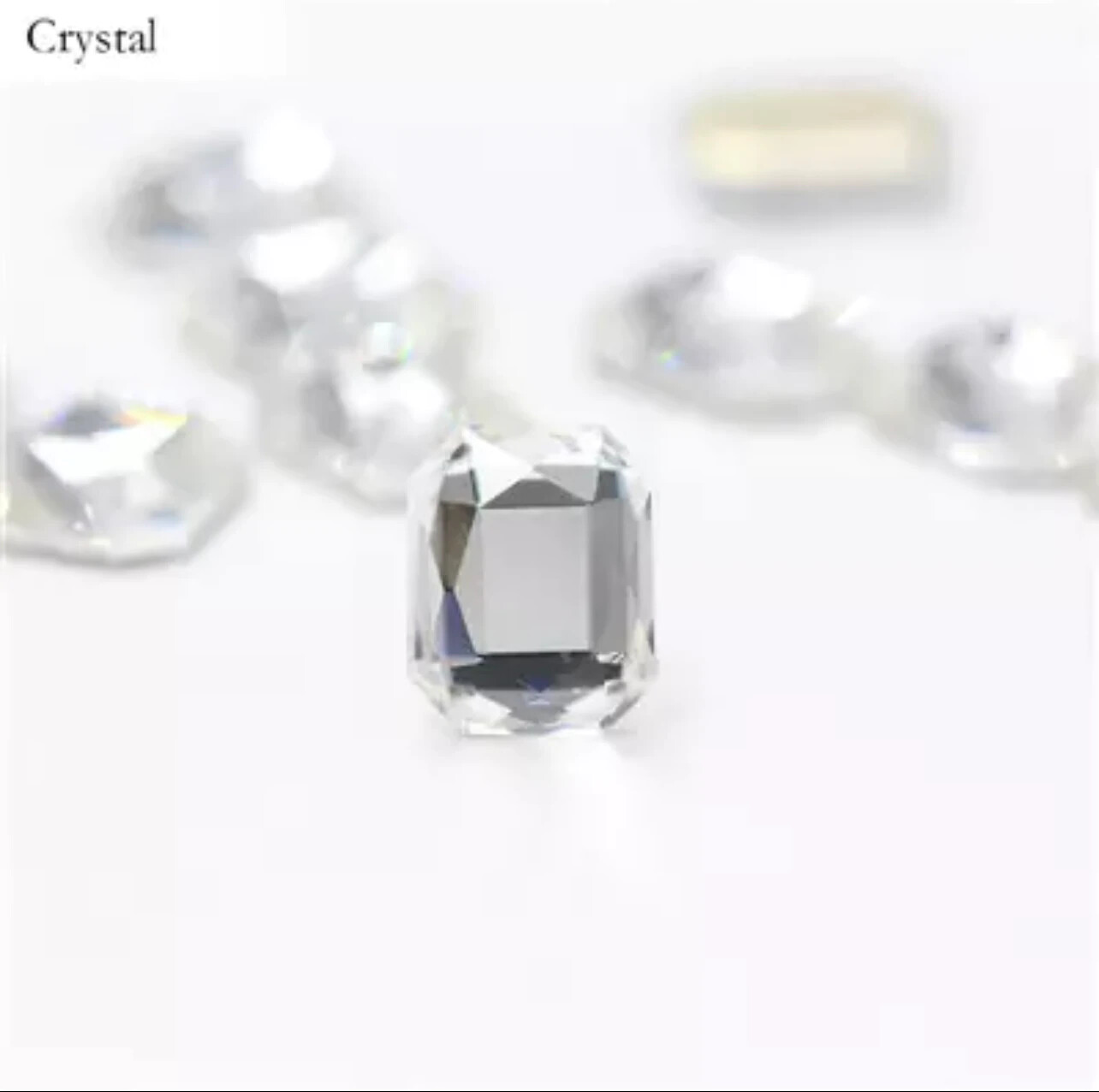 Rhinestone rectangle 6x8 mm. 10 unidades, Available: Crystal 6x8 mm 10 unidades