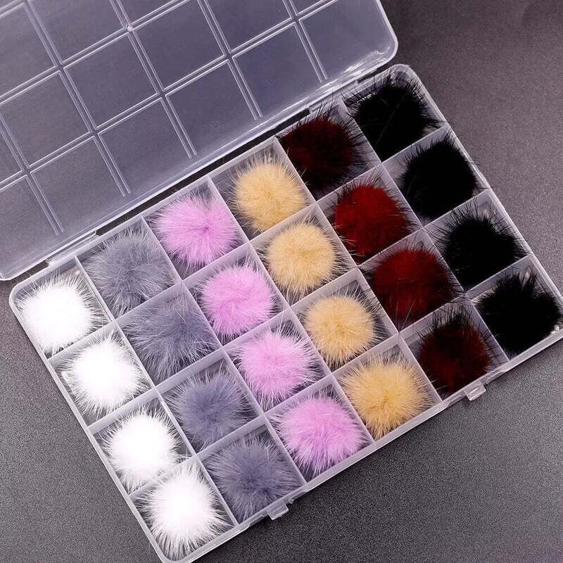 Fluffy Nail Balls 24 unit POM POM Fluffy Nail Balls 24 unit POM POM
