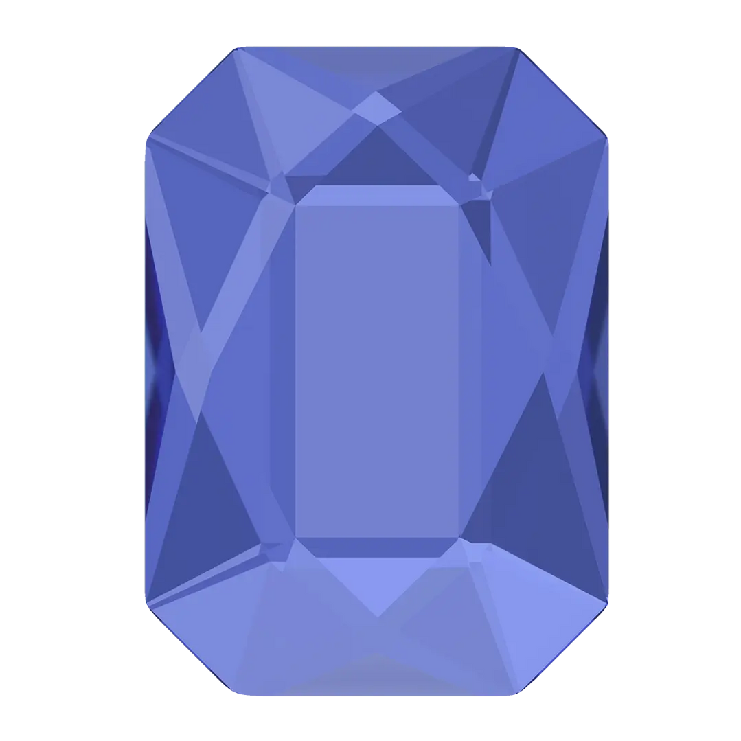 Serinity Flat Back Crystals Non Hotfix Emerald Cut (2602) Sapphire. 8x5.5 mm pack of 10