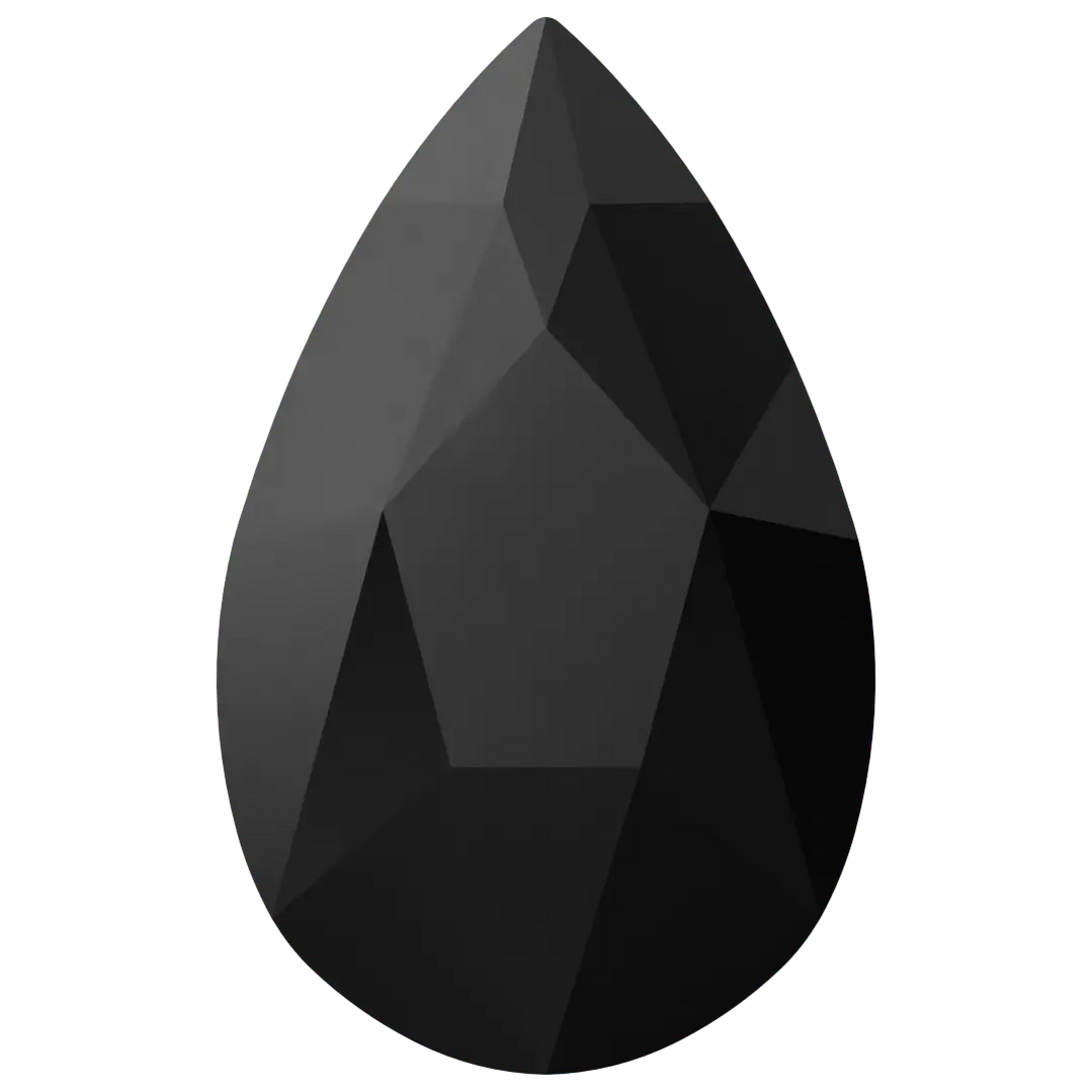 Serinity Flat Back Crystals Non Hotfix Pear (2303) Blackj 8x5 mm pack of 10