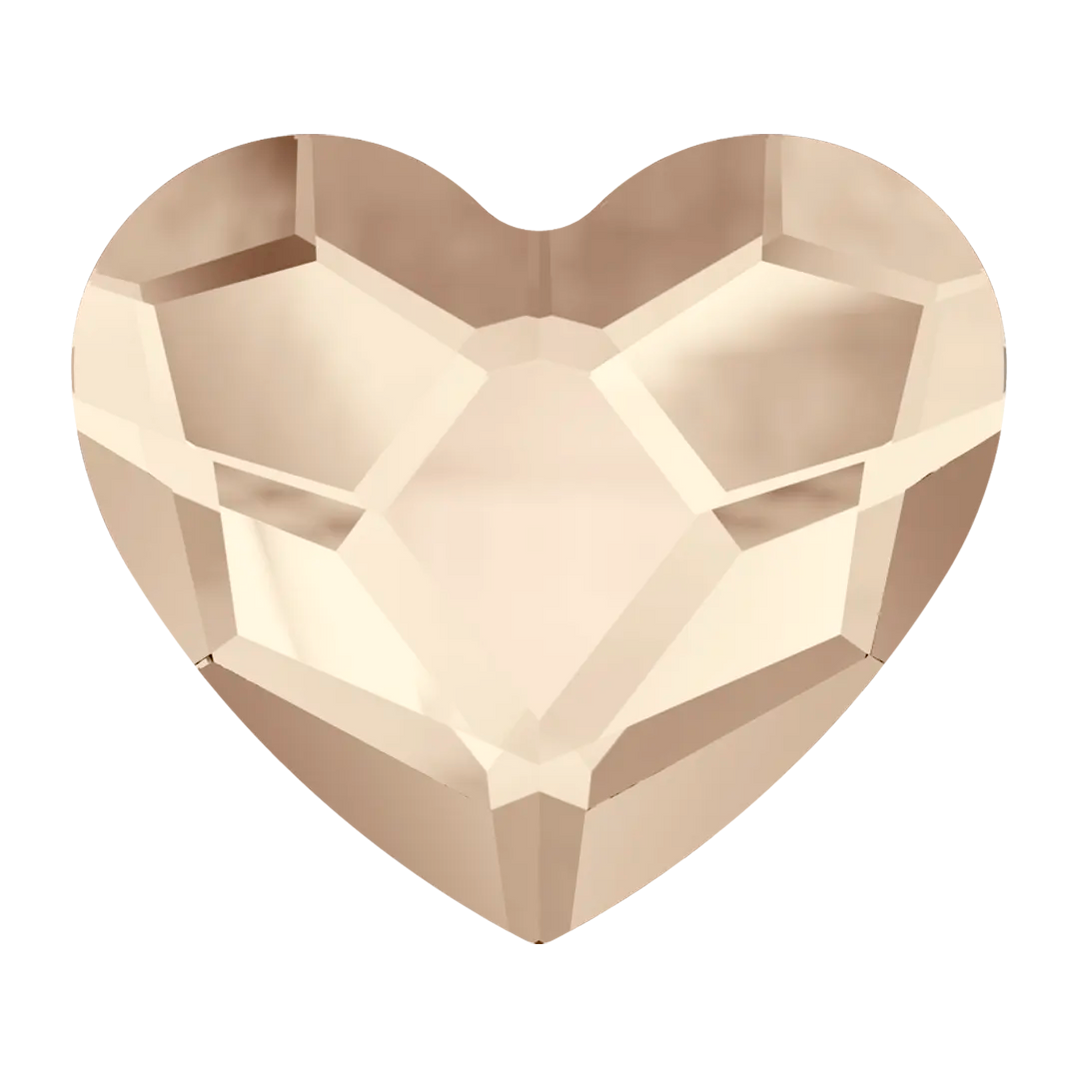 Serinity Flat Back Crystals Non Hotfix Heart (2808) Light Silk  10 mm pack of 4