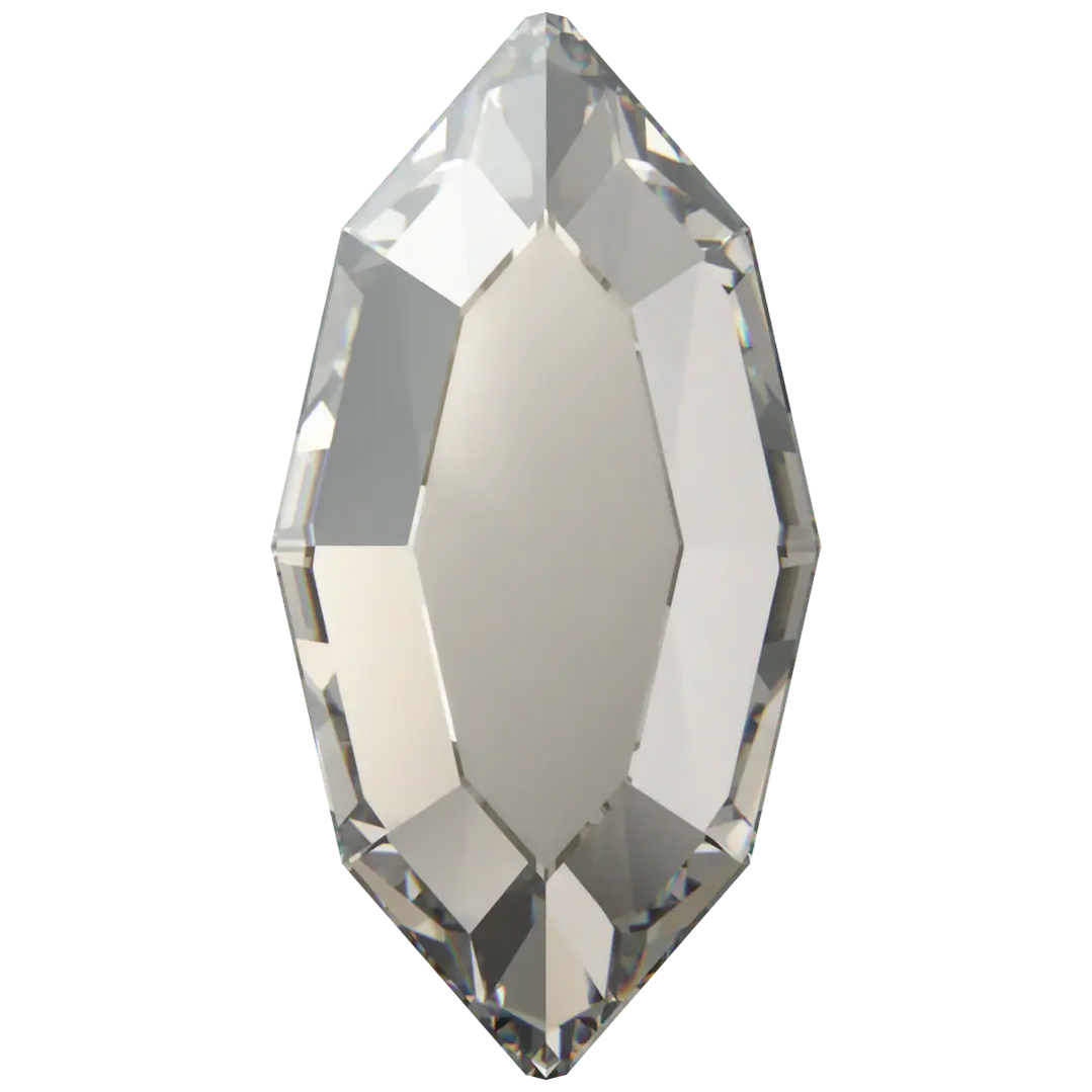 Serinity Flat Back Crystals Non Hotfix Navette (2200) Crystal Silver Shade pack of 12 4x2 mm