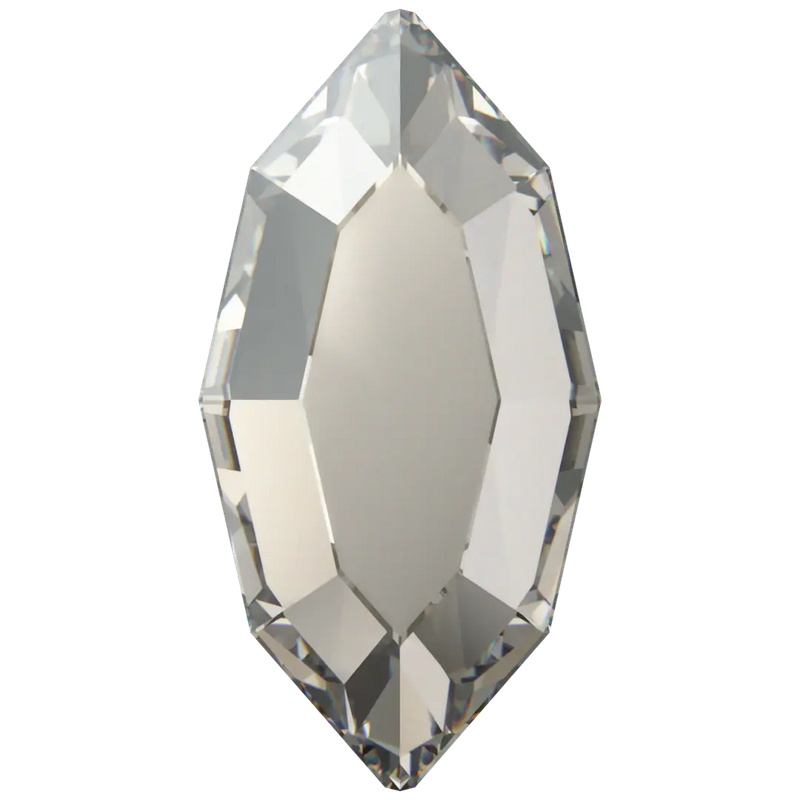 Serinity Flat Back Crystals Non Hotfix Navette (2200) Crystal Silver Shade pack of 12 4x2 mm