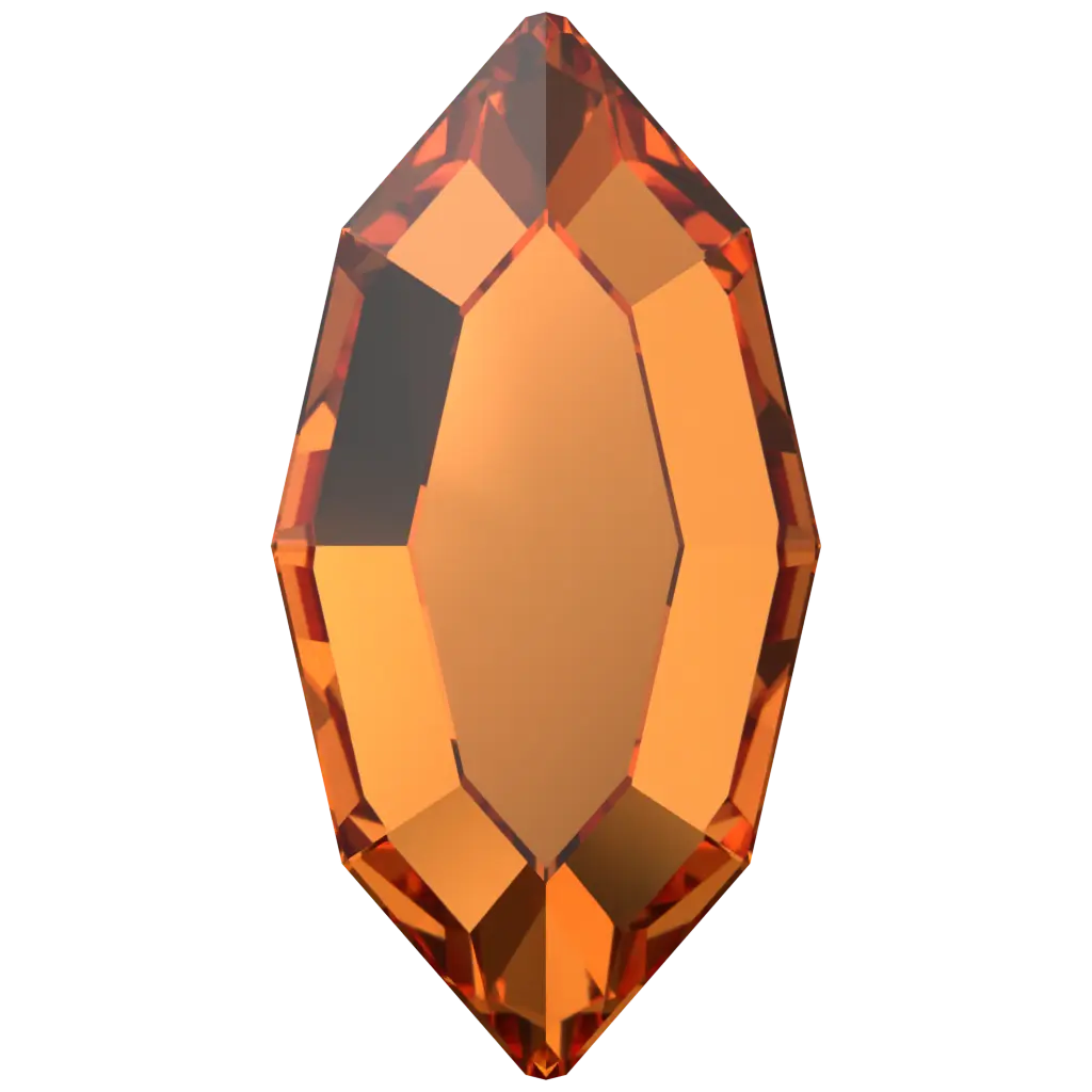Serinity Flat Back Crystals Non Hotfix Navette (2200) DARK ORANGE pack of 12.    4x2 mm
