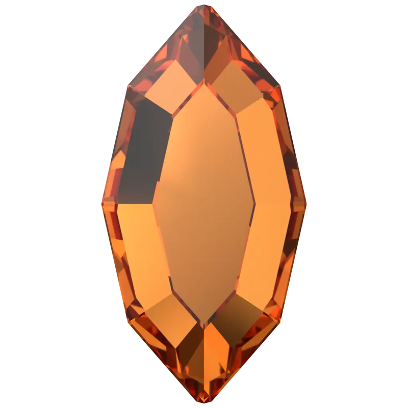 Serinity Flat Back Crystals Non Hotfix Navette (2200) DARK ORANGE pack of 12.    4x2 mm