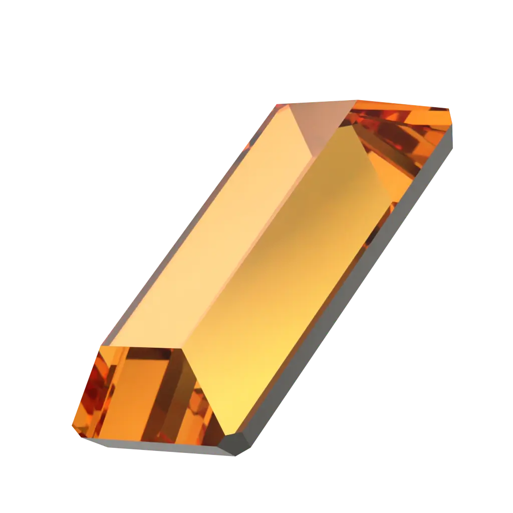 Serinity Flat Back Crystals Non Hotfix  BAGUETTE  2510 ) DARK ORANGE  BY SERINITY 3.7X1.0 mm pack of 20