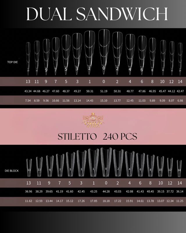 SANDWICH DUAL FORM. STILETTO 240 PCS