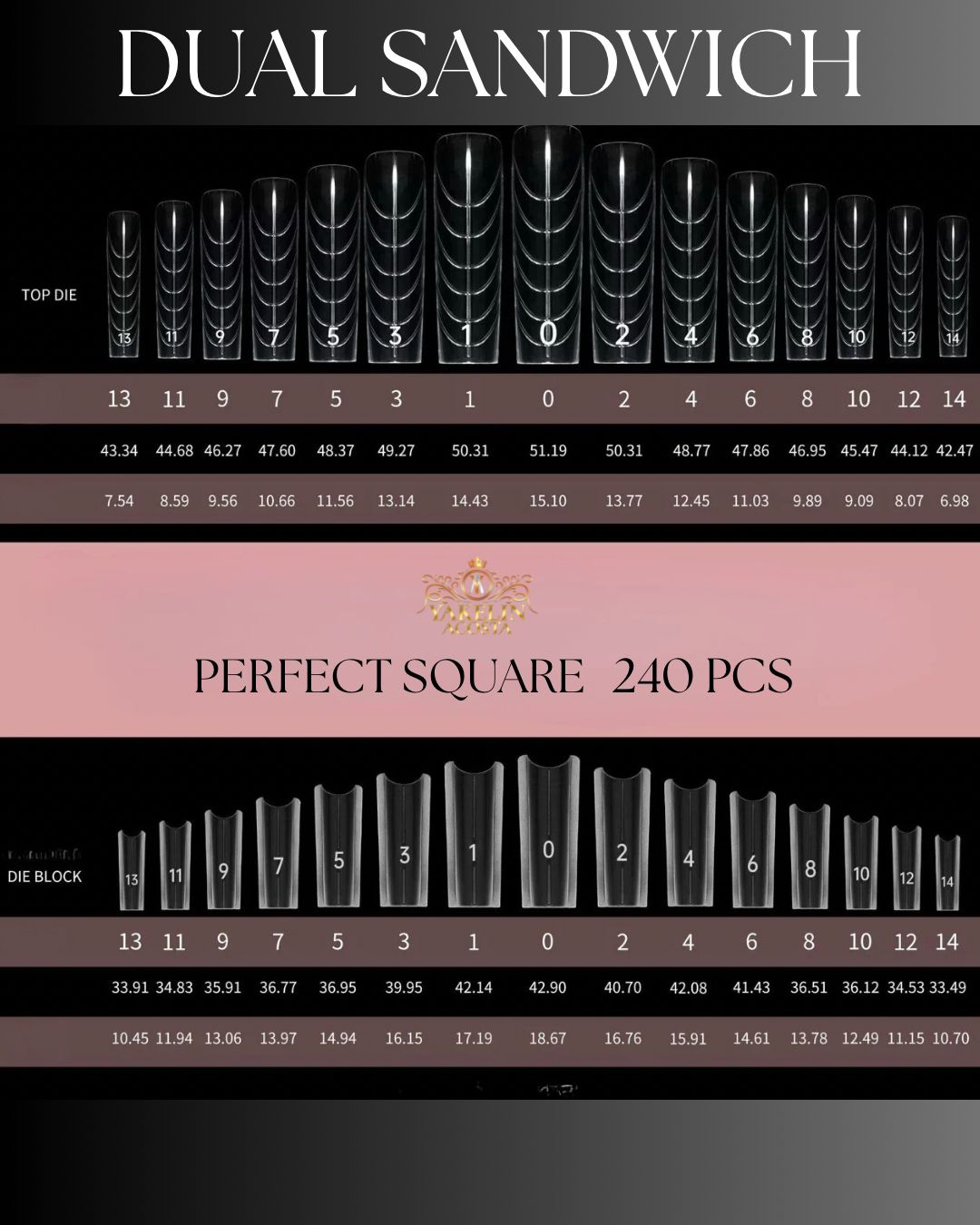 SANDWICH DUAL FORM PERFECT SQUARE 240 PCS