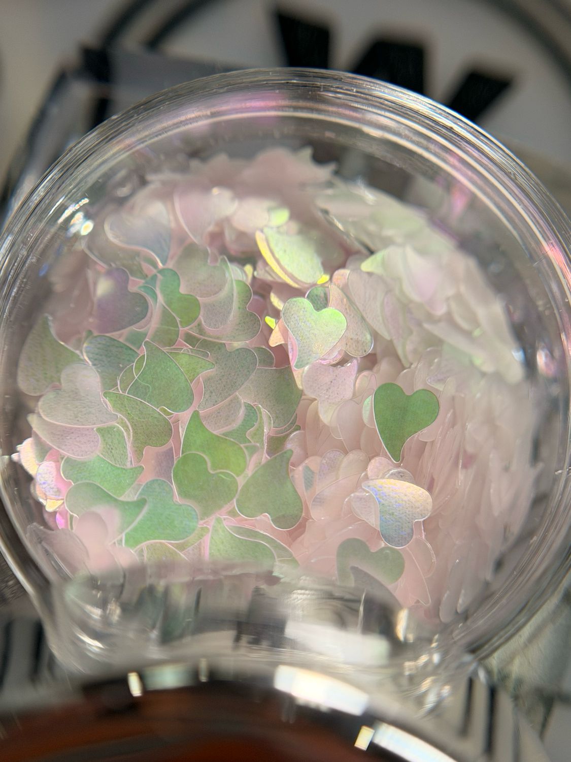 DECORACION CORAZONES HOLOGRAPHIC #1 MIX SIZES   5ML