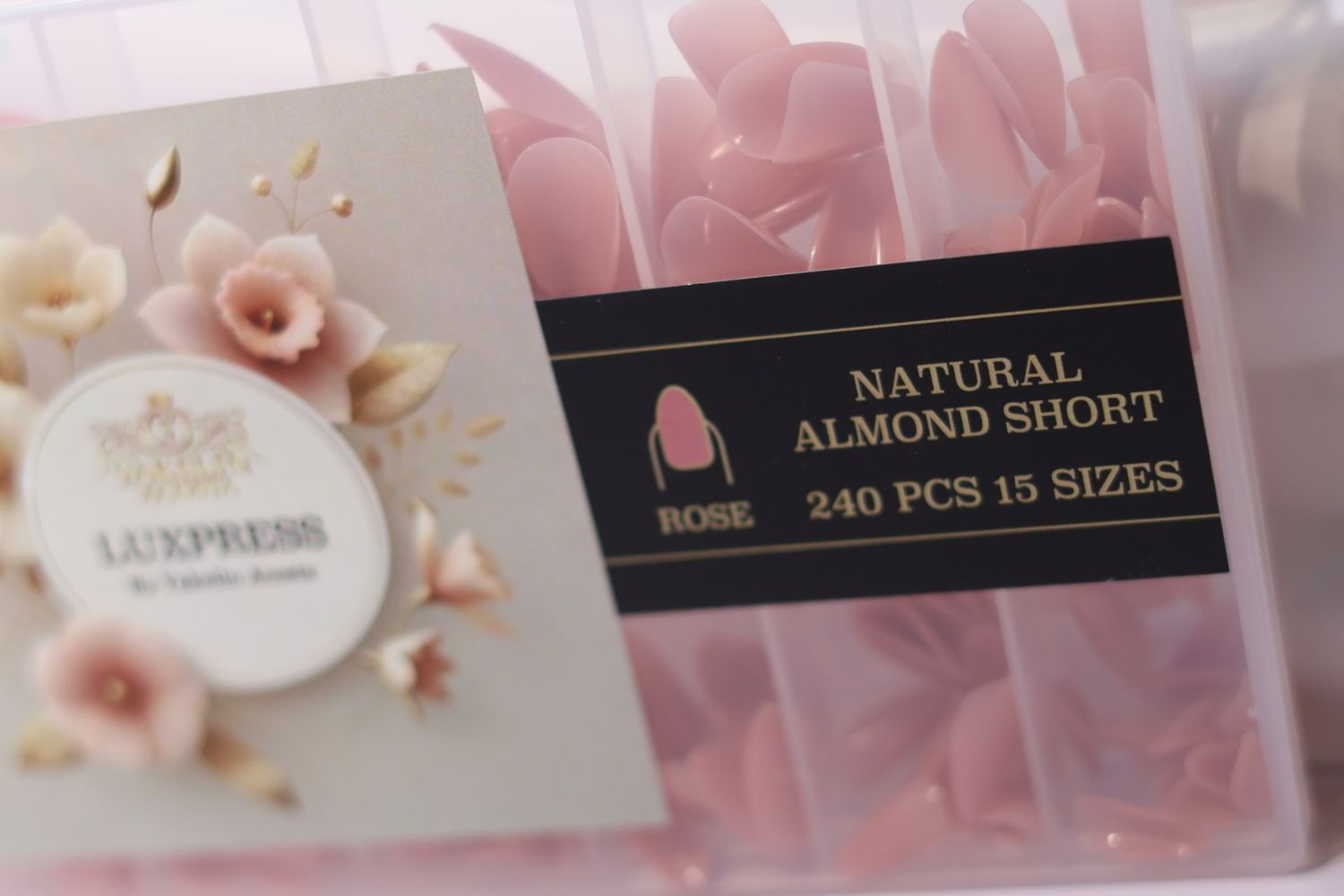 LUXPRESS NATURAL ALMOND SHORT COLOR ROSE 240 PCS 15 SIZES LUXPRESS NATURAL ALMOND SHORT COLOR ROSE 240 PCS 15 SIZES