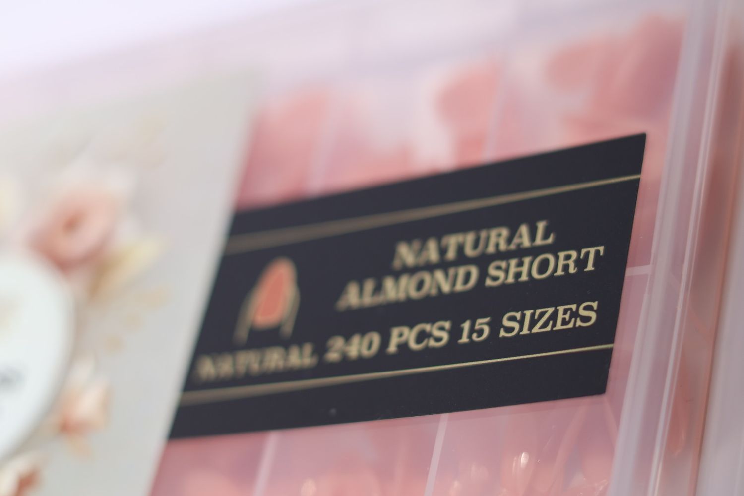 LUXPRESS  NATURAL ALMOND SHORT  COLOR( NATURAL )  240 PCS 15 SIZES