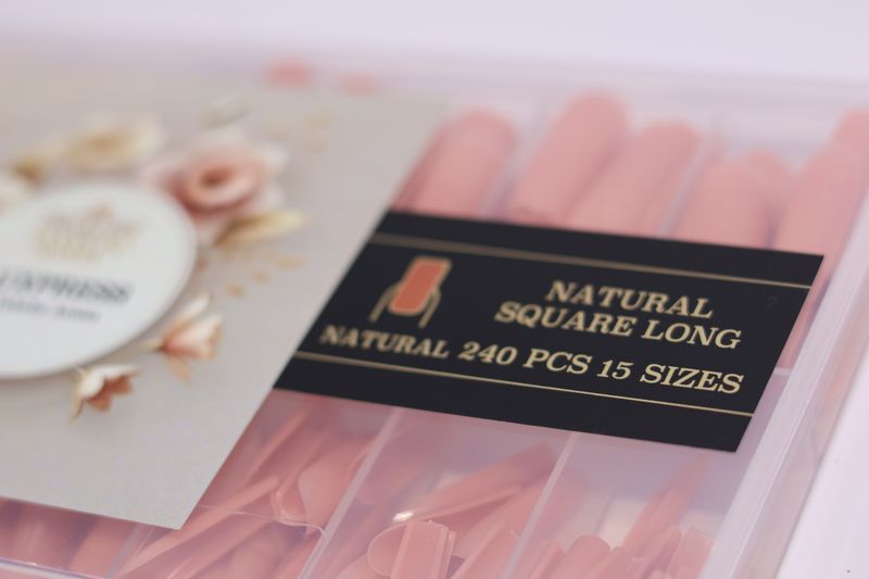 LUXPRESS  NATURAL SQUARE LONG   COLOR( NATURAL )  240 PCS 15 SIZES