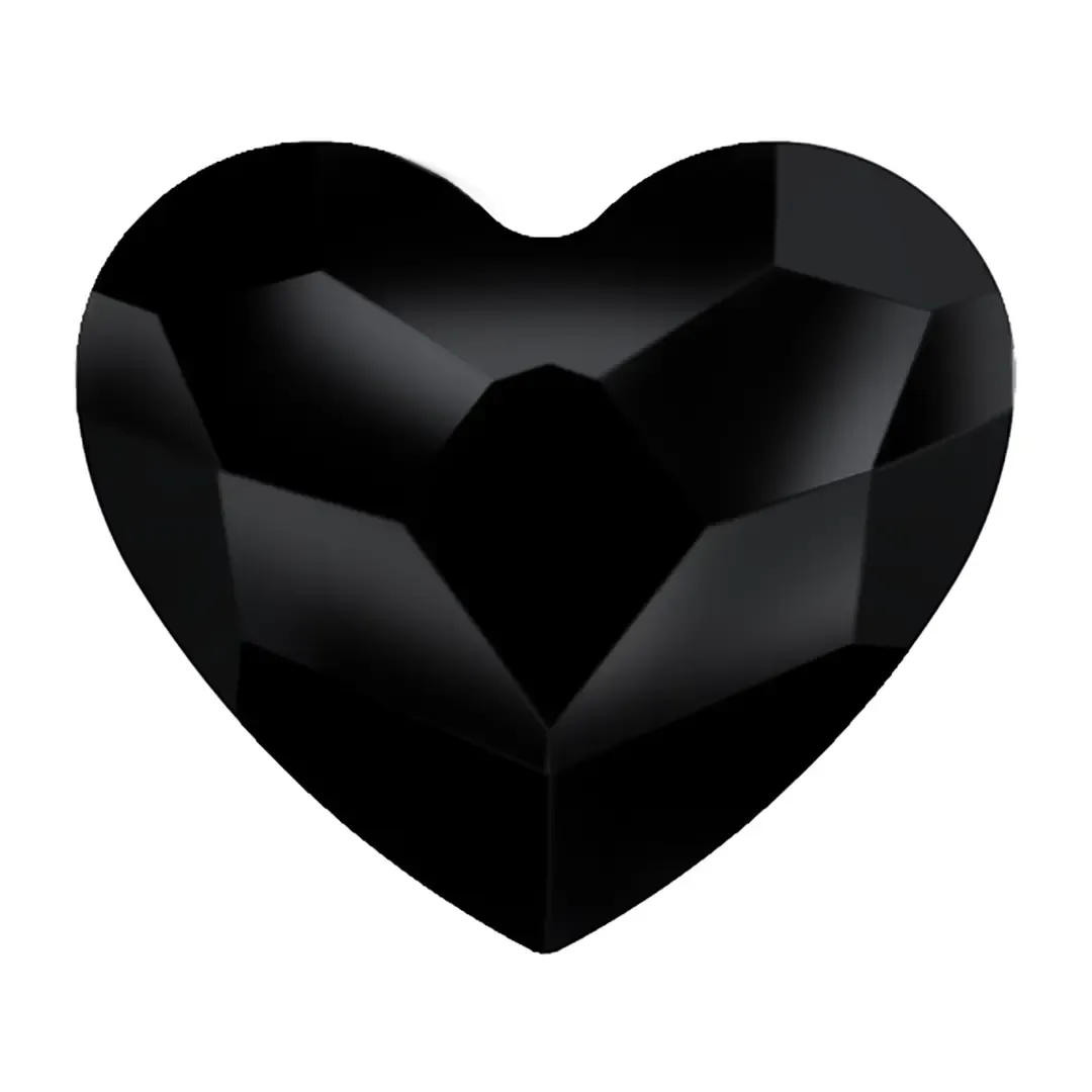 Preciosa Flat Back Crystals Non Hotfix Heart (MAXIMA) Jet UNFOILED 6 mm pack of 10