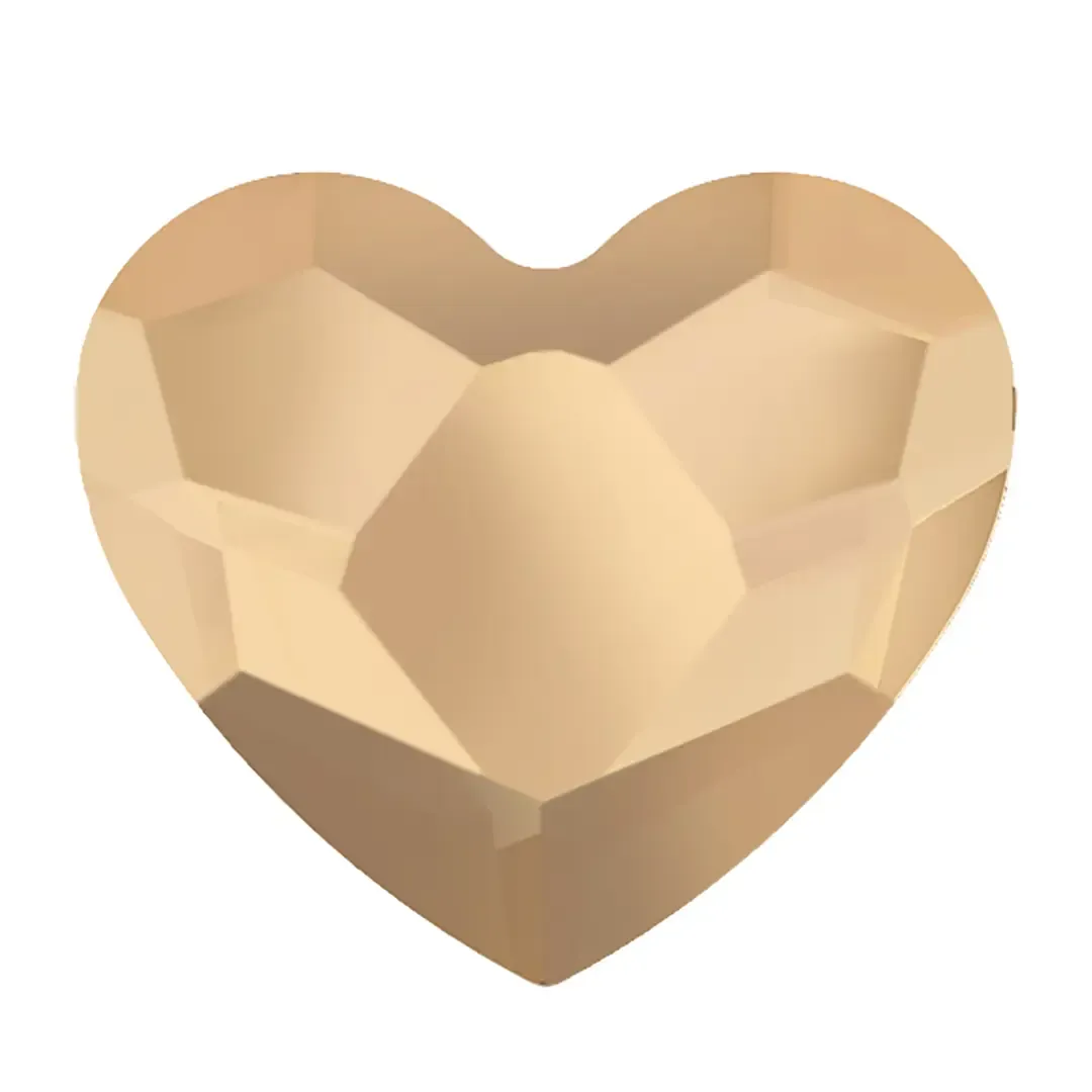 Preciosa Flat Back Crystals Non Hotfix Heart (MAXIMA) Crystal Honey  6 MM PACK OF10