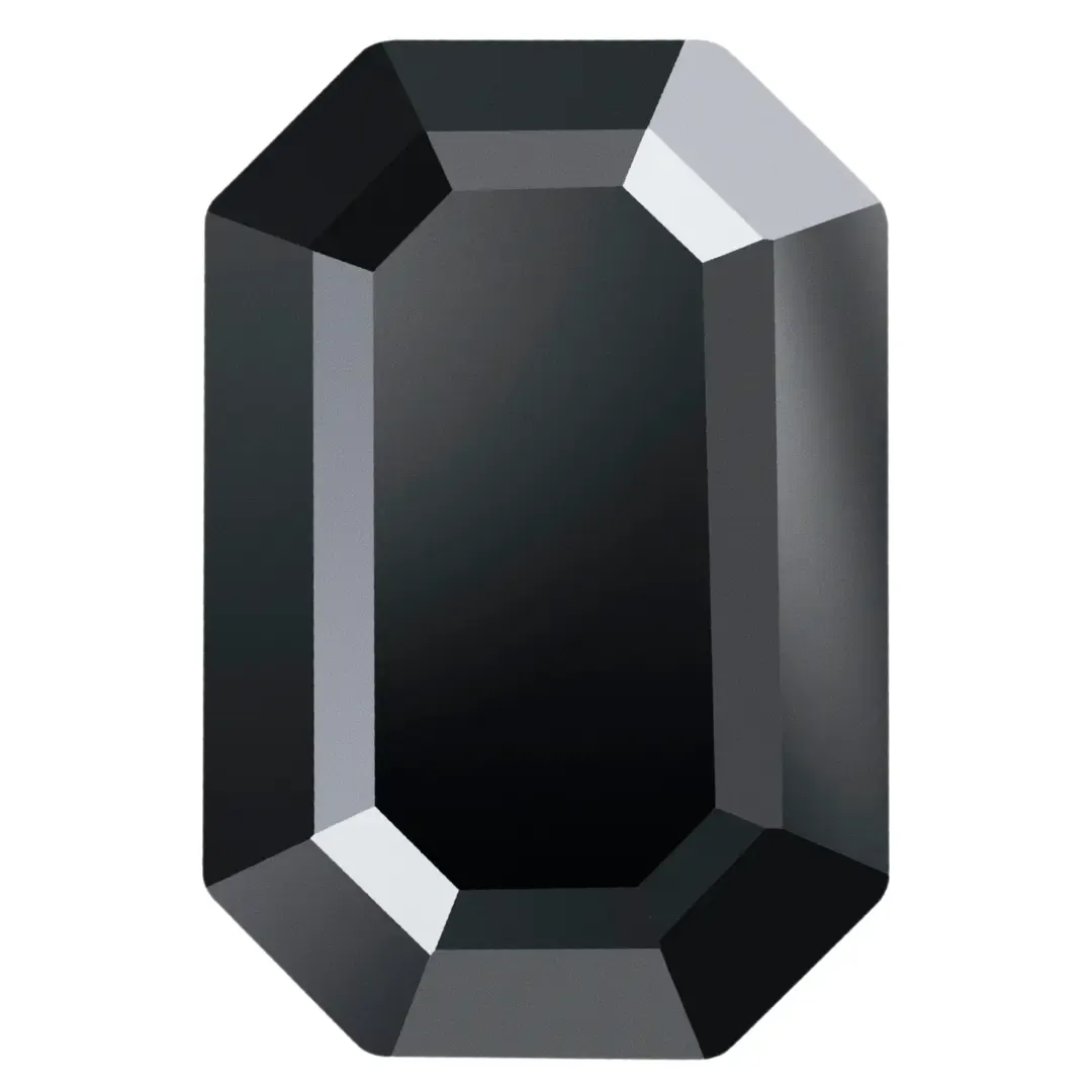 Preciosa Flat Back Crystals Non Hotfix Octagon (MAXIMA) Jet UNFOILED (pack of 6) 6x4 mm