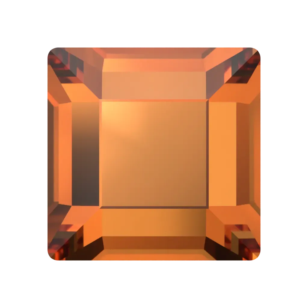 Serinity Flat Back Crystals Non Hotfix Square (2400) Dark Orange 4 mm pack of 20