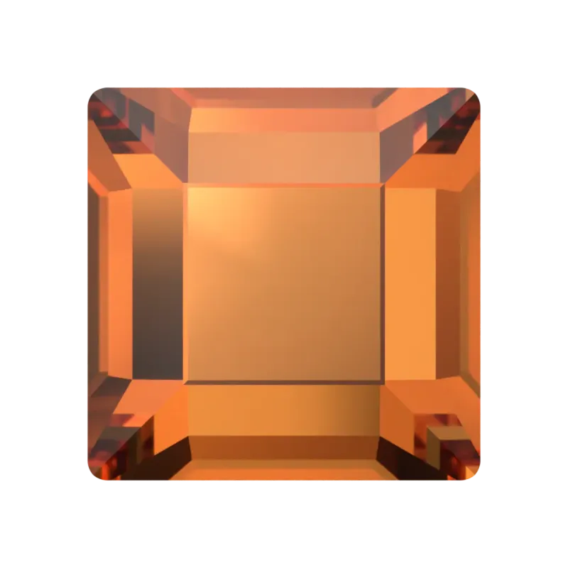 Serinity Flat Back Crystals Non Hotfix Square (2400) Dark Orange 4 mm pack of 20