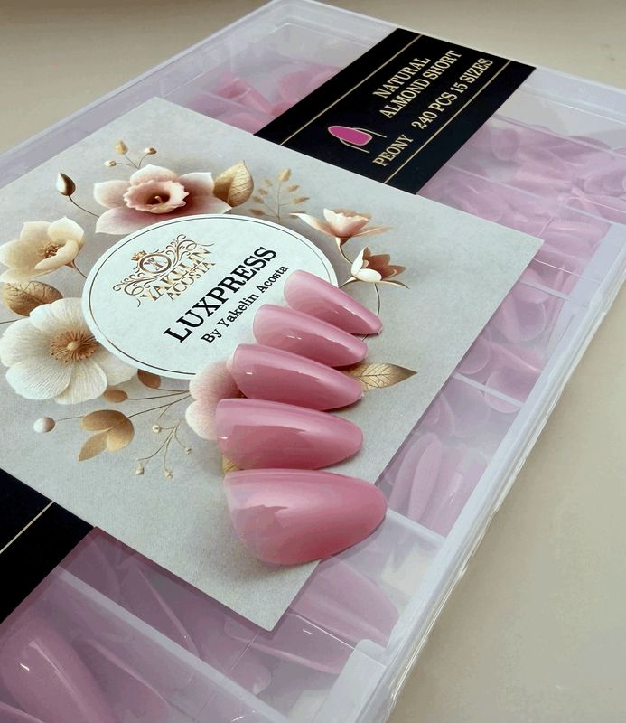 LUXPRESS  NATURAL  ALMOND  SHORT  COLOR( PEONY)  240 PCS 15 SIZES